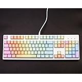 104 Keys PBT Replacement Keycaps Double-shot Backlit Keycaps Set for Mechanical Keyboard (Rainbow Gradient)