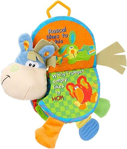 Clip Clop Little Donkey Cloth Book, Early Education Clip Teether book for Baby (3 month+)