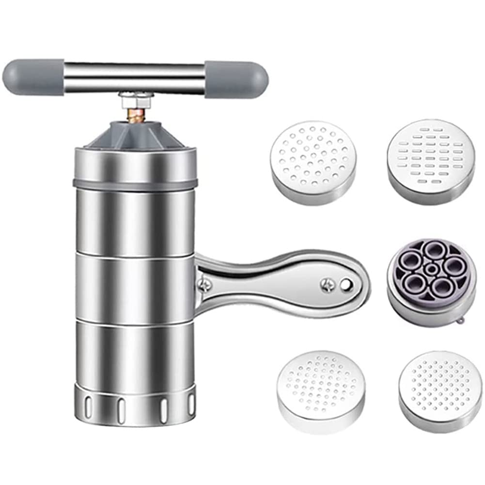 Fladhheg Stainless Steel Noodle Maker - Manual Pasta Machine With Noodle Mould