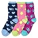 Noble Mount Women's (3 Pairs) Soft Anti-Skid Fuzzy Winter Crew Socks
