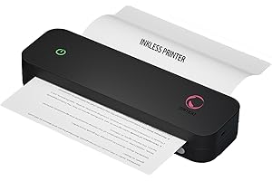 YANXIO Portable Printers Wireless for Travel, Portable Printer, Inkless Thermal bluetooth small Printer, Support A4/8.5 x 11'' Thermal Paper for Office, Travel, Home, Support iOS, Android, Windows (Black)