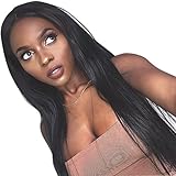 Eayon Hair 150% Density Brazilian Virgin Hair Lace Front Wigs Natural Straight Remy Human Hair Lace Wigs with Baby Hair for African Americans Natural Color 14inch
