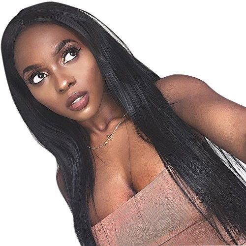 Eayon Hair 150% Density Brazilian Virgin Hair Lace Front Wigs Natural Straight Remy Human Hair Lace Wigs with Baby Hair for African Americans Natural Color 14inch