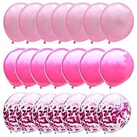 Confetti Balloons Hot Pink Balloon Pink for Wedding Baby Bridal Shower Birthday Party Decorations 12inch 50packs