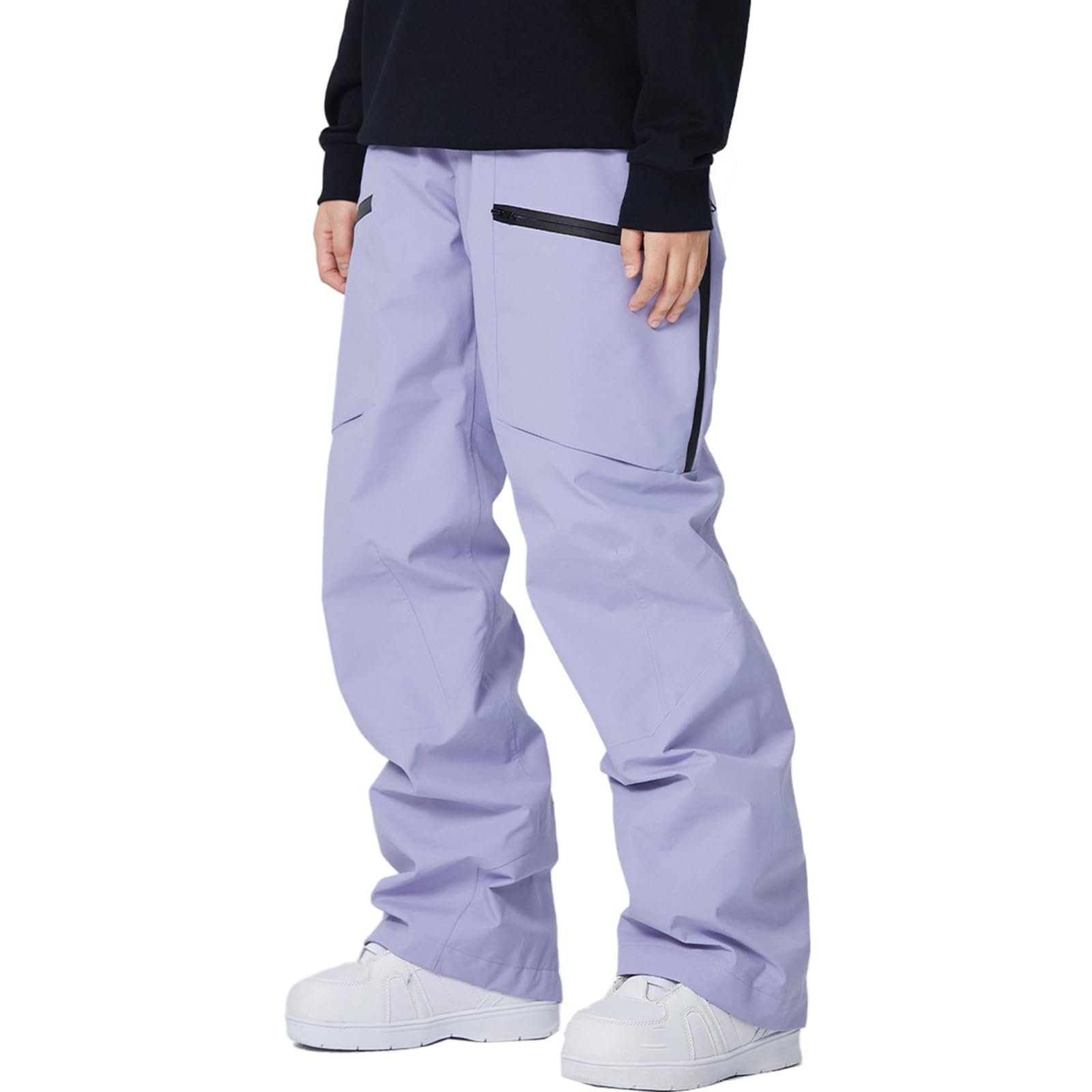 Photo 1 of GS SNOWING Women's Insulated Snow Ski Pants Snowboarding Skiing Bibs Waterproof Windproof Hiking Outdoor Pants Light Purple L