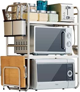 IWEMJJ Estante De Cocina Horno De Microondas, Mostrador De Cocina Doble