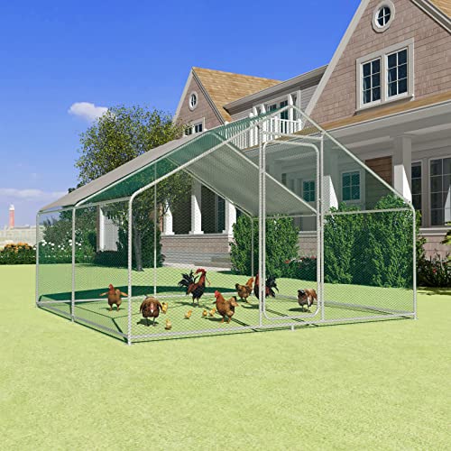 Large Metal Chicken Coop Walkin Poultry Cage with Waterproof&AntiUV