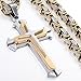 Trendsmax Mens Cross Pendant Necklace Stainless Steel Gold Silver Byzantine Chain 22-30inch