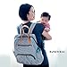 Diaper Bag Backpack by Kute 'n' Koo - New Enhanced Version - Designer Diaper Bag with 18 Handy Pockets, Stroller Straps, Changing Pad and 5 Stunning Colors (1st Generation, French Stripe)