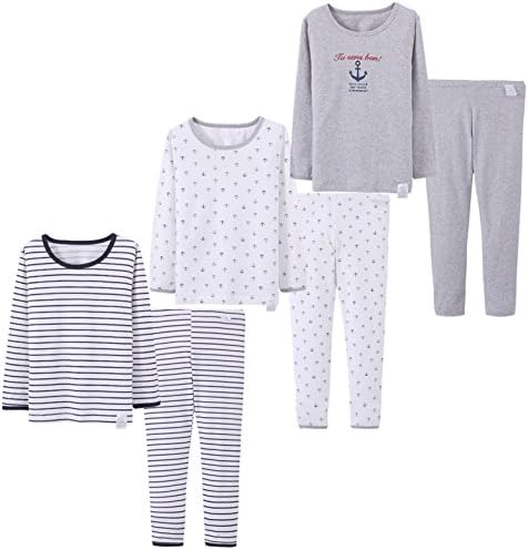 Big Girls Boys 3 Sets (6pcs) Cotton Longs sleeve Undershirts Autumn Winter Thermal Underwear Pants Suit 4-10T