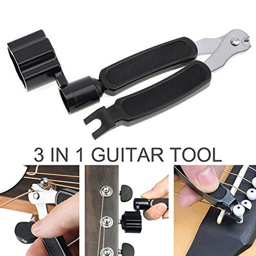 Vencetmat Acoustic Guitar Fully Enclosed Silvery Zinc Alloy Metal Machine Head,Guitar String Tuning Peg With String Winder Included 3L,3R