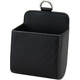 UHANBUT Car Vent Storage Bag, Leather Car Dashboard Organizer Pocket, Black | with Hook, Portable Vehicle Hanging Storage Pouch for Key, Coin, Cell Phone, Sunglasses