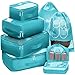 Packing Cubes Travel Set 7Pc 2 Large Cube Organizer Laundry Shoe & Toiletry Bag