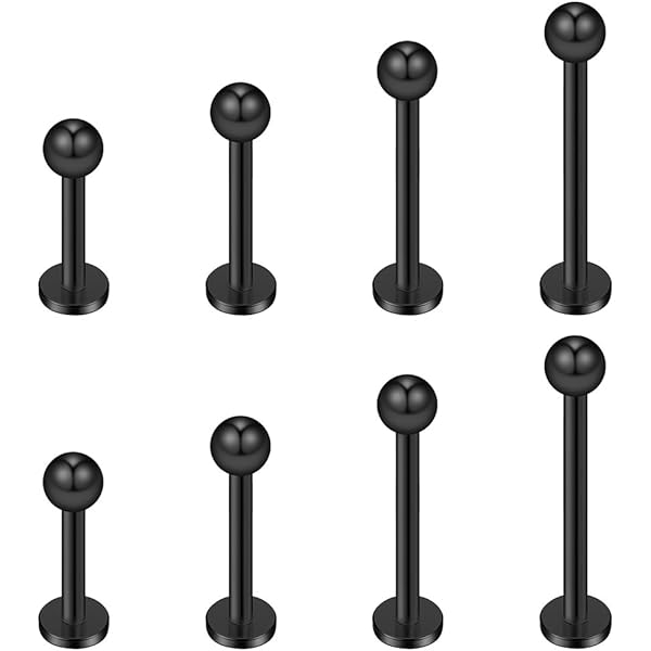 ADRAMATA 12Pcs Lip Bars 16G Surgical Steel Tragus Helix Conch Cartilage Earrings Labret Monroe Lip Piercing Jewelry For Women Men Push In Labret