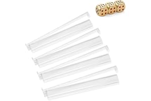 TAIKULA Mahjong Racks with Pushers, Clear Acrylic American Majiang Tile Racks, Enhanced Mah Jongg Tile Holders Set of 4 with 3 Goldern Dics (Transparency)