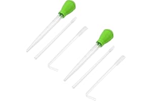 LIGHUFEIC 2 Pack Aquarium Coral Feeder Waste Cleaner Fish Tank Dropper with L-Extension Tube,Coral Feeder for Marine Fish & Reef Aquarium with Extension Tube - Accurate Dispensing Spot(Green)