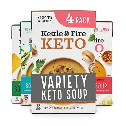 Kettle and Fire Keto Soup Variety Pack, Keto, Paleo Friendly, Gluten