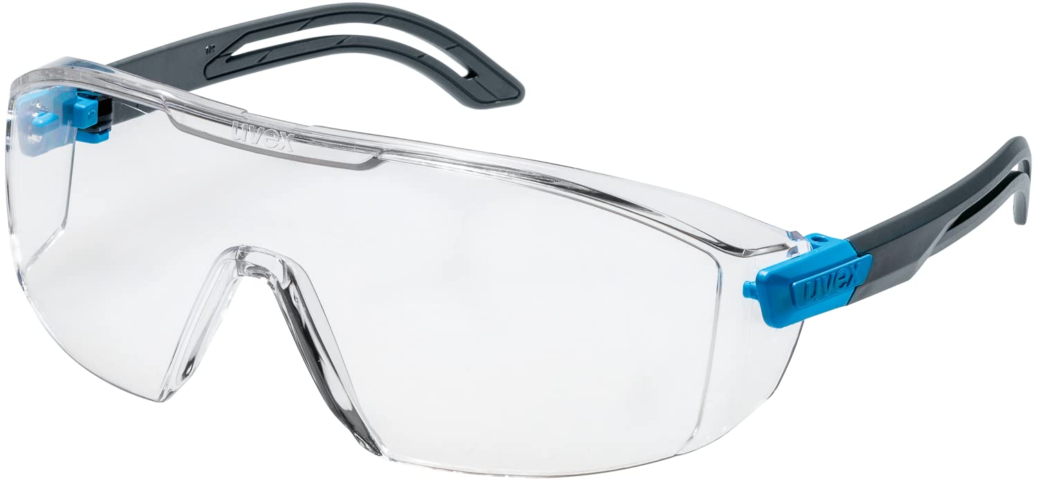 uvex i-lite Safety Glasses for Work and Laboratory - Transparent/Anthracite Blue