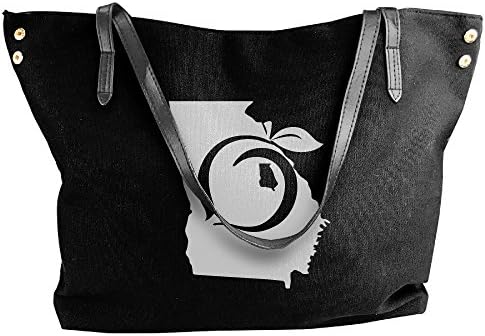 New Georgia Pride Peach Map Ladies Tote Bag Canvas Shoulder Bag Rivets Design