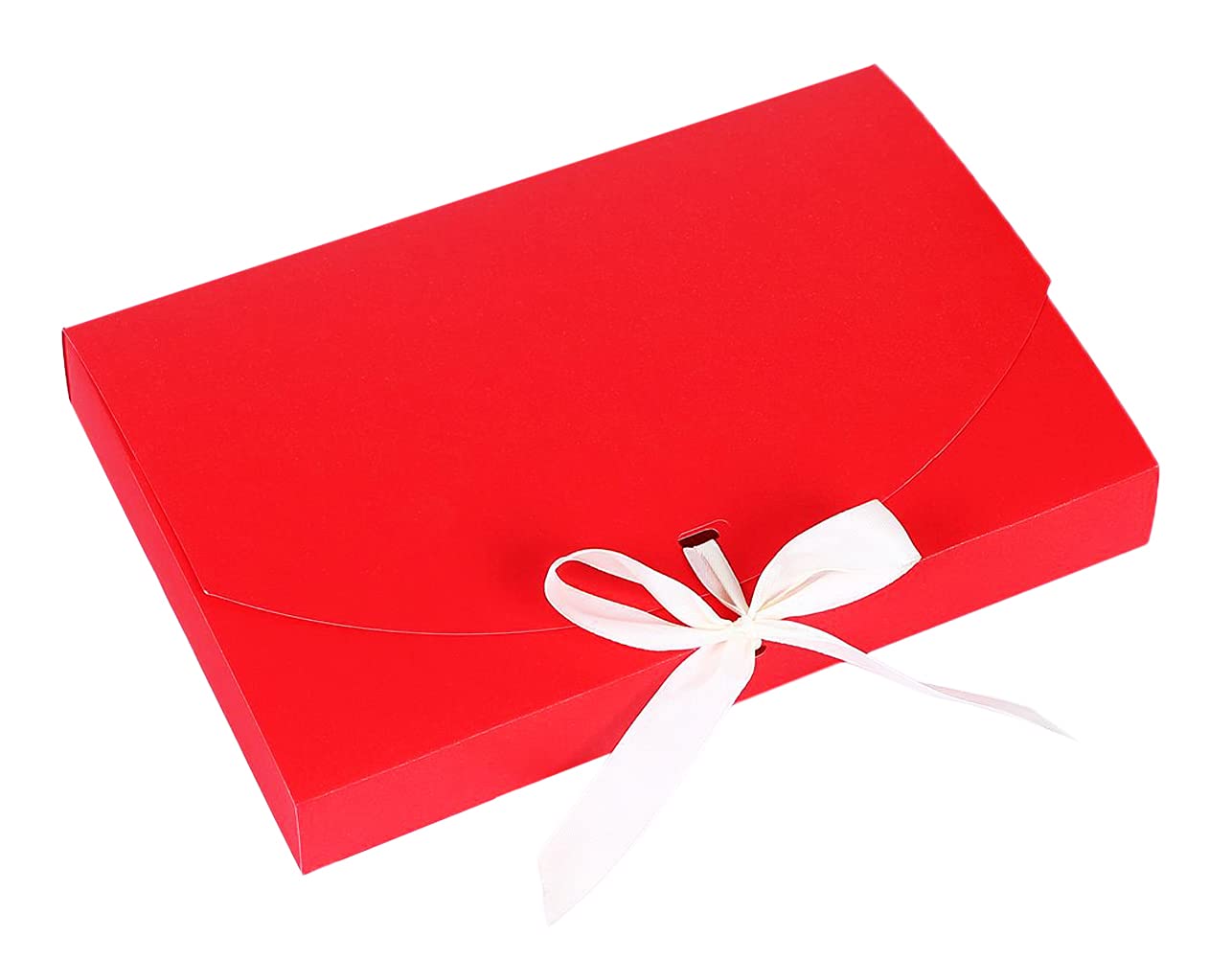 10 Present Gift Boxes, Rectangle Paper Gift Box with Lid & Bow Ribbon, Paper Presentation Boxes for Parties, Christmas, Birthday, Wedding, Packing Dress, Gloves, Scarf, Book