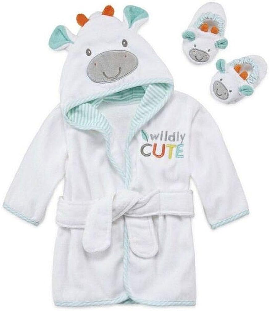 baby dressing gown and slippers set