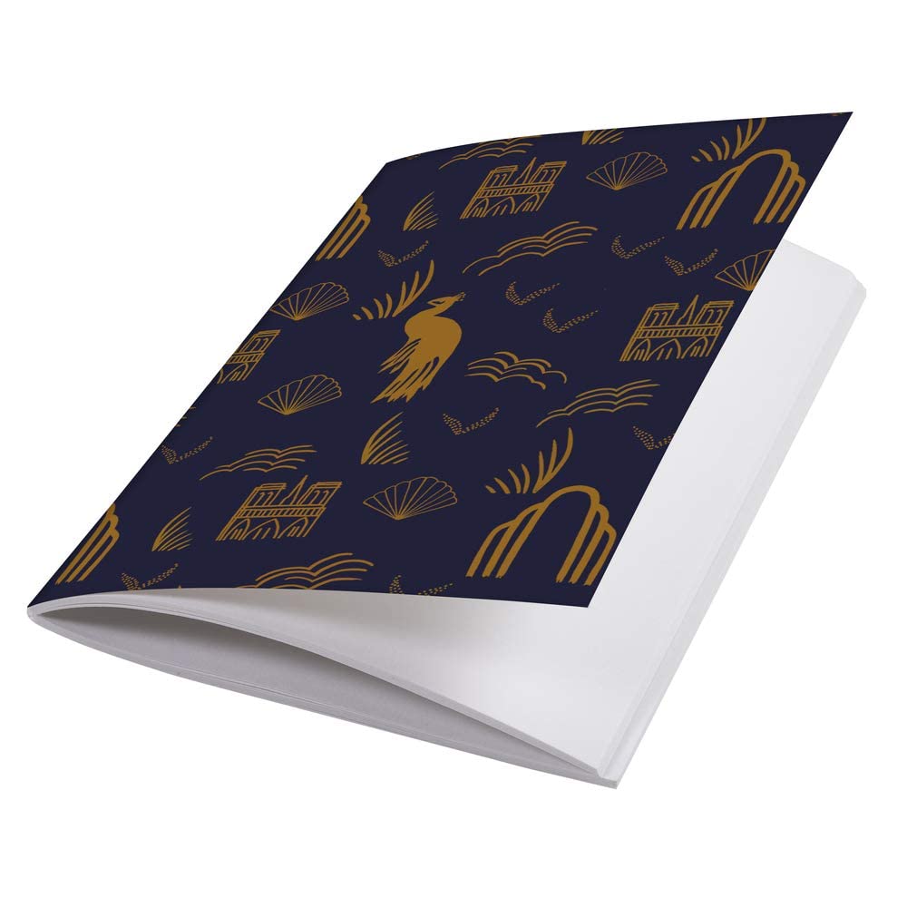 Lalo 75602L A sewn notebook special 100 years 48 pages 10.5x14.8 cm 90g, card cover, Blue. Premium French Paper, Writing Arts and Crafts. Art Deco Designs