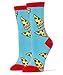 OoohGeez! Women's Novelty Pizza Crew Socks, Funny Crazy Silly Socks, Cool Fun Cotton Socks, Pizza Party, Size 5-10