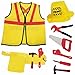 Liberty Imports Construction Worker Kids Costume Role Play Kit - Engineering Dress Up Toy Set with Tools - Ideal Gift for 3, 4, 5, 6, 7 Year Old Boys, Girls (8 Pieces)