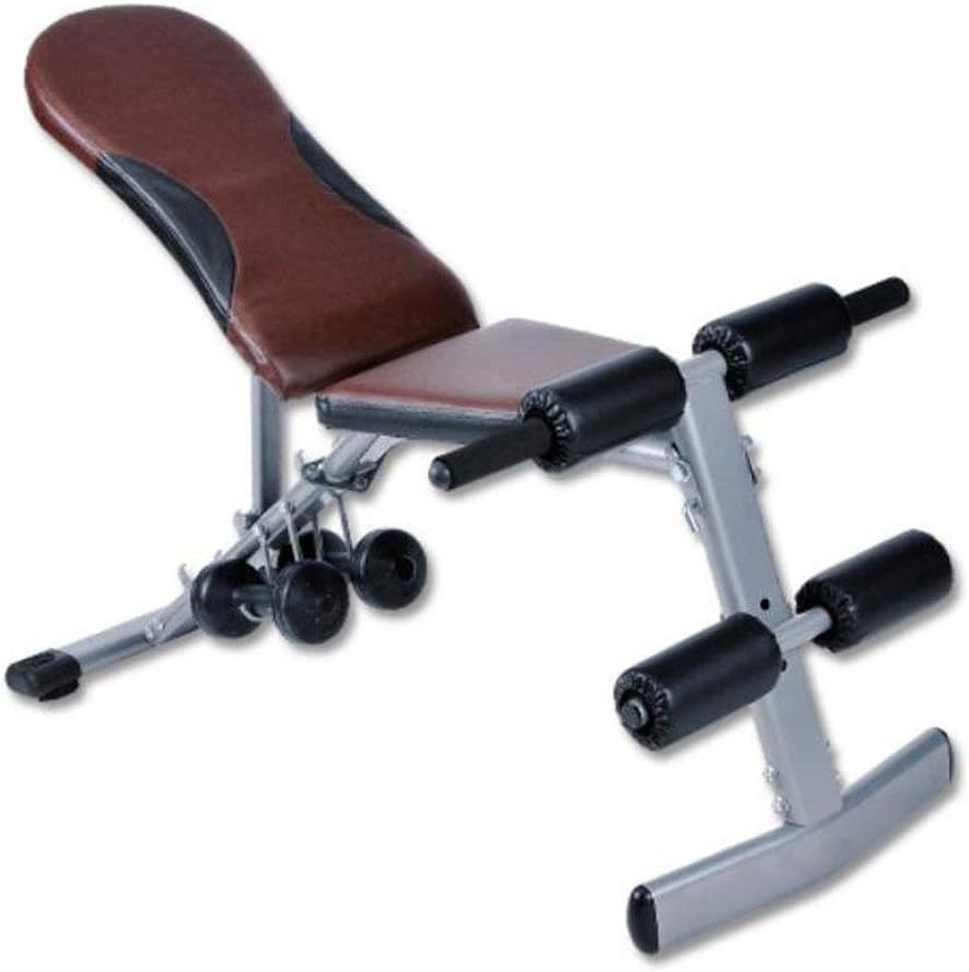 JLDN Weight Bench Utility Adjustable, Workout Benchs Foldable Bench Press Incline Gym Bench for Bench Press, Sit-ups, Leg Lifts, Full Body Fitness,Brown