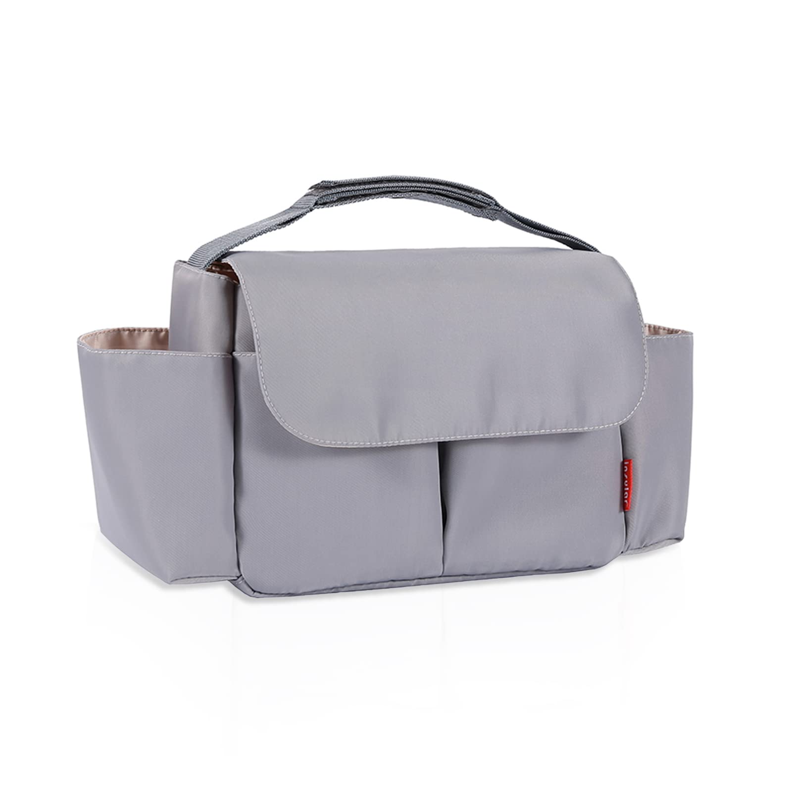 SONARIN Waterproof Pram Buggy Bag Organiser,Multifunctional Large Baby Stroller Organizer Bag Pushchair Storage Bag Mommy Bag with Cup Holders,Universal Fit All Buggy Models(Grey)