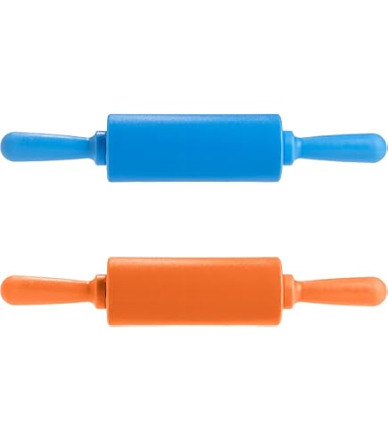 4 Rouleaux à Pâtisserie Enfant - Silicone Alimentaire Et Bois | Coloris Fun Pour Cuisiner En Famille