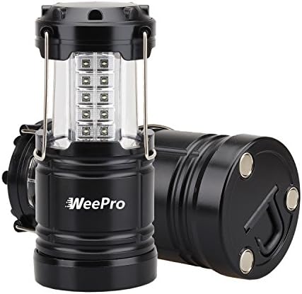 WeePro Led Lantern Flashlight - Camping Gear Lantern for Hiking, Backpacking - Battery Powered Table Lamp Survival Light Kit for Hurricane, Snow Rain Storm, Outage - Collapsible, 2 Pack