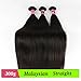 ISEE Hair 8A Malaysian Virgin Straight Hair 3 Bundles 100% Unprocessed Human Hair Weave Bundles Human Hair Extensions 3 Bundles Deal Natural Black