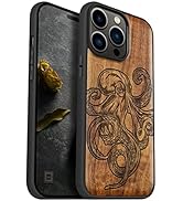 Carveit Custodia In Legno Compatibile MagSafe con iPhone 13 Pro Max Cover, Magnetico Case avec Antiurto con Protezione Per Apple 13 Pro Max Custodia (Rosea Legno-Il Faro