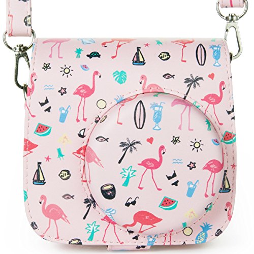 Woodmin Compatible Groovy PU Leather Camera Case for Fujifilm