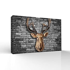 Wall26-Canvas Wall Art-Deer Animal Horn -Giclee Painting Wall...