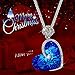 J.NINA Blue Heart Necklace for Women Blue Crystal Necklace Rose Flower Necklace Heart of the Ocean Necklace Jewelry for Women Gifts for Women Wife Grandmother Mom Gifts for Anniversary Birthday