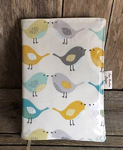 A5 Diary Cover, Journal Cover, Nurses Diary Cover, Page To View,birds oilcloth