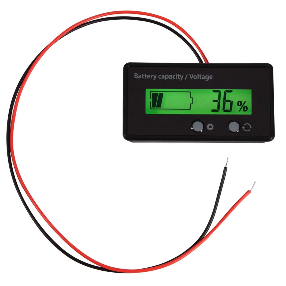 Socobeta LCD Display Backlit Universal Battery Capacity Monitor Voltage Meter Tester Voltmeter Monitor Waterproof