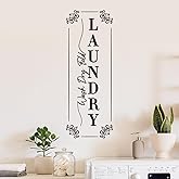 SUPERDANT Laundry Room Wall Sticker Wash Dry Fold Wall Decals Door Sign Large Size Black Vinyl Art Decal Home Decor for Laundry Rooms Decoration 35.4x13.7in