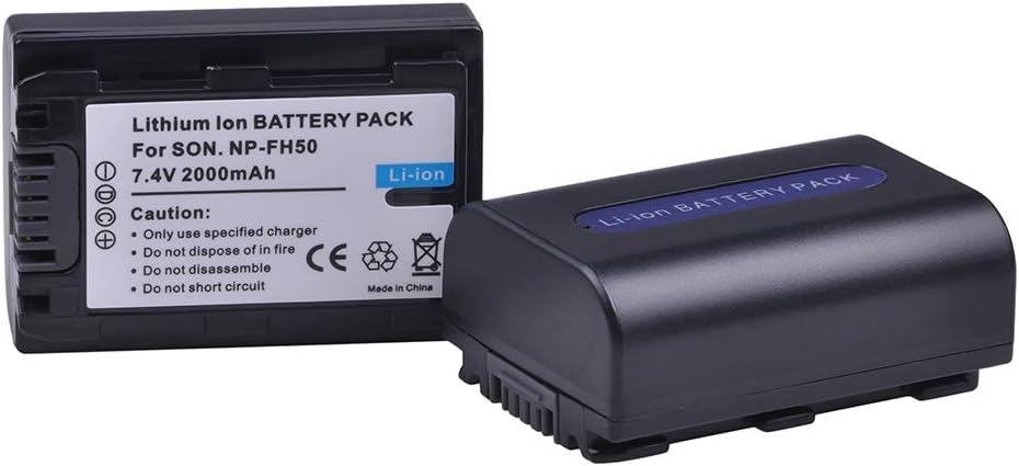 DuraPro 2Pcs NP-FH50 NP FH50 Battery + LCD USB Battery Charger for Sony NP-FH30,NP-FH40,NP-FH50,NP-FH60,NP-FH70,NP-FH100;H Series;Sony DCR-SR32,DCR-SR33,DCR-SR35,DCR-SR36,DCR-SR48,DCR-SR52 Handycams - Image 4