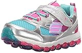 Skechers Kids Girls' Skech-Air Ultra-Bity Bubbles Running Shoe, Silver/Pink/Blue, 8 M US Toddler
