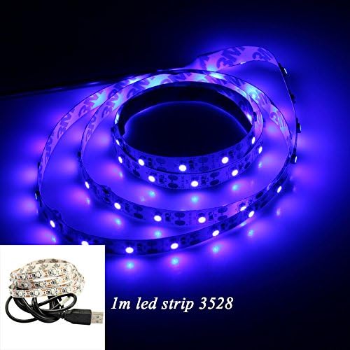 GOESWELL LED Strip Lights 3528 USB DC5V Flexible Ribbon Lights 1M 60leds Blue