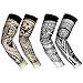 RoryTory Cooling Arm Elbow Compression Sleeve Sun Guard Tattoo Sleeves Cover Up - for Outdoor Cycling Golfing Basketball Baseball Tennis Soccer Lymphedema - 2 Pairs Beige/Gray Tribal, Large