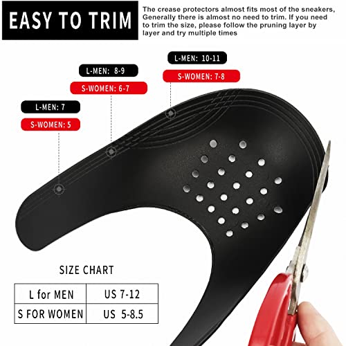 Gooudo 4 Pairs Shoe Crease Protectors Guards Anti Sneaker Crease Toe