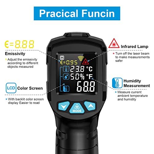 Infrared Thermometer MESTEK Digital Laser Temperature Gun NonContact