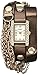 XOXO Women's XO5630 Gold-Tone Watch with Wraparound Brown Metallic Band