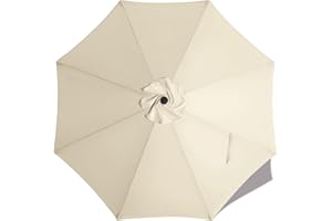 MASTERCANOPY Patio Umbrella 9 ft Replacement Canopy for 8 Ribs-Creamy White Canopy Only