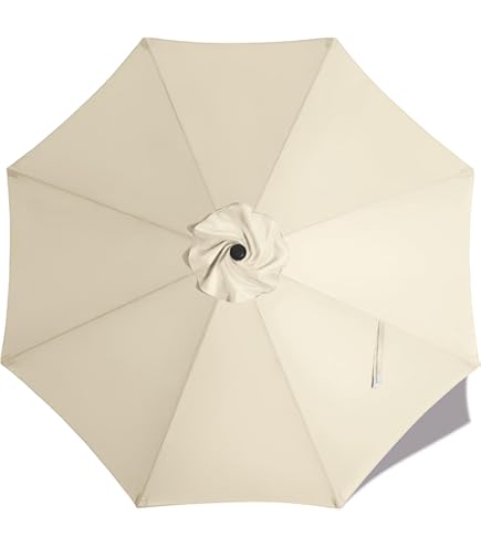 ABCCANOPY 9ft Outdoor Umbrella Replacement Top Suit 8 Ribs (Light Beige)