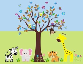 Amazon Com Safari Animal Nursery Decals Kids Room Decorations